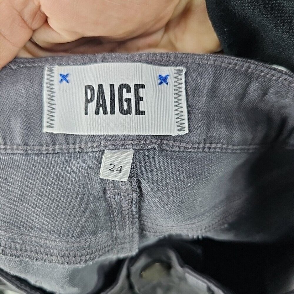 Paige Jeans Womens Size 24 City Fog Silk Coating Low Rise Skinny Stretch Zippers - Picture 3 of 14